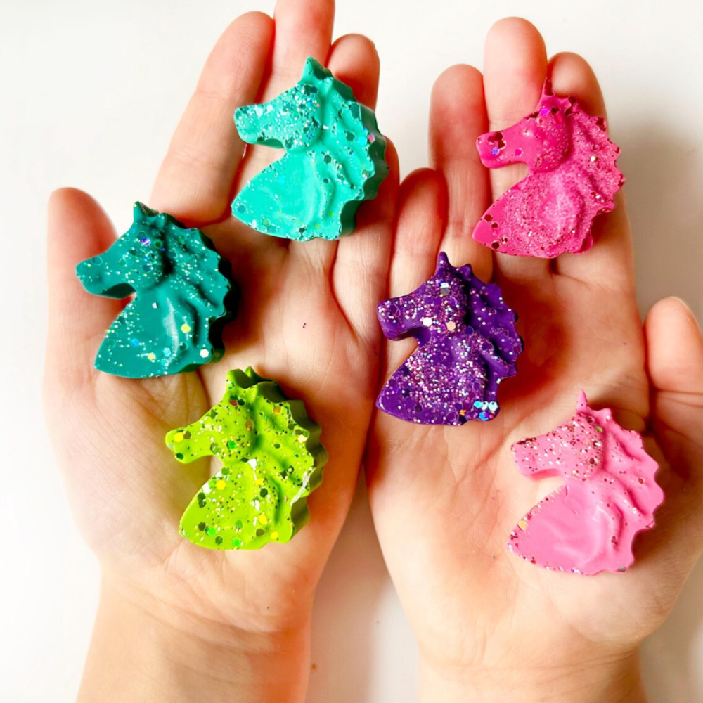 Glitter Unicorn Crayons Set
