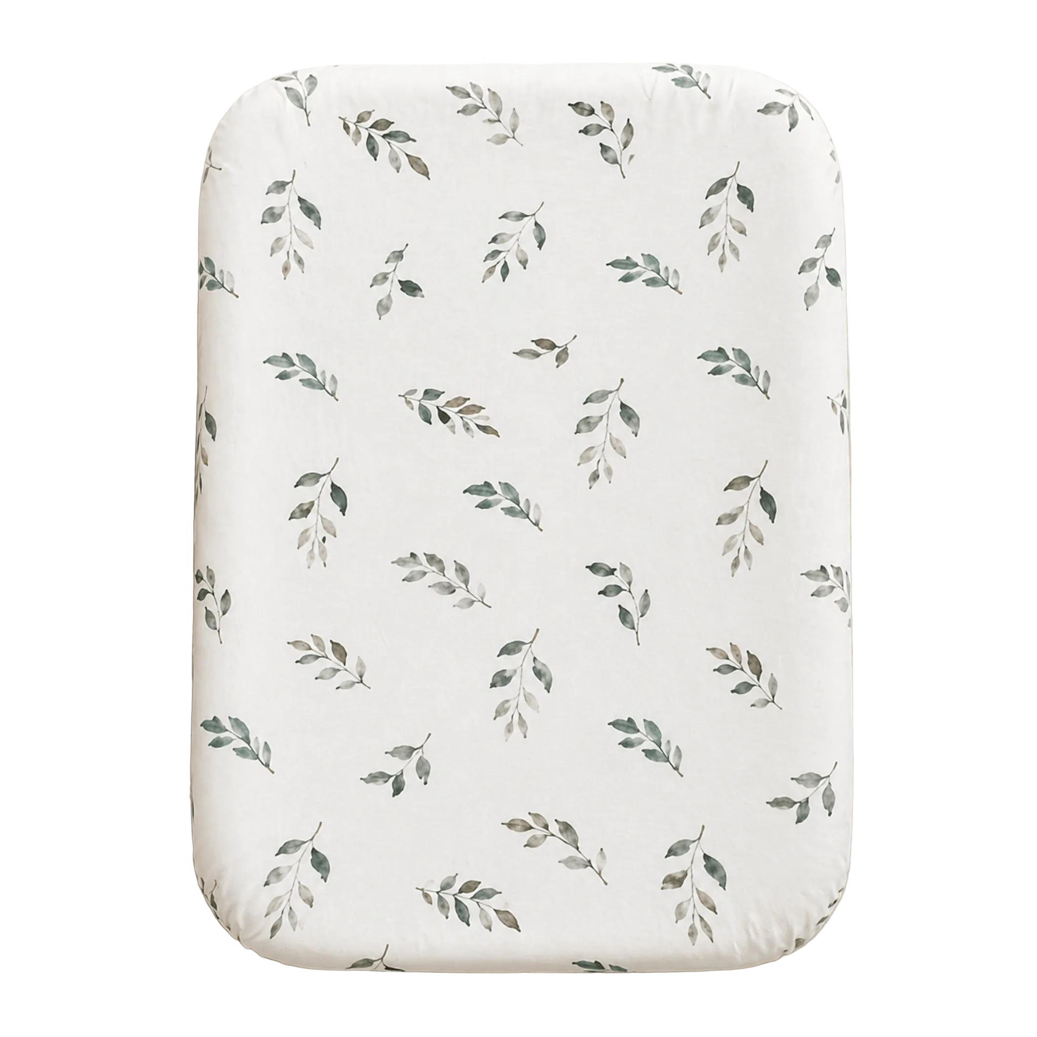 Green Leaves Bamboo Changing Pad Cover | Bassinet & Lounger Cover