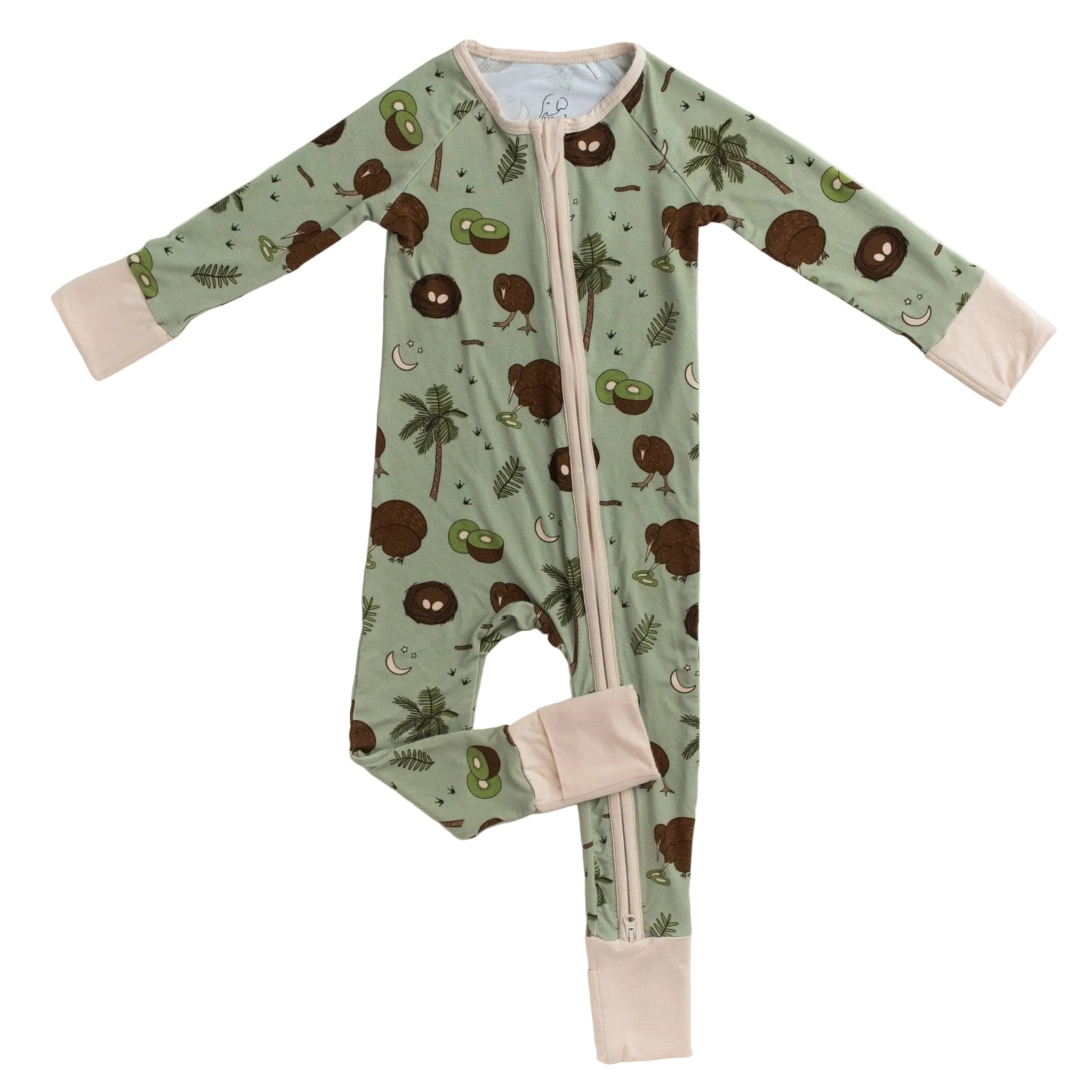 Kiwi Bird Baby Zip Pajamas
