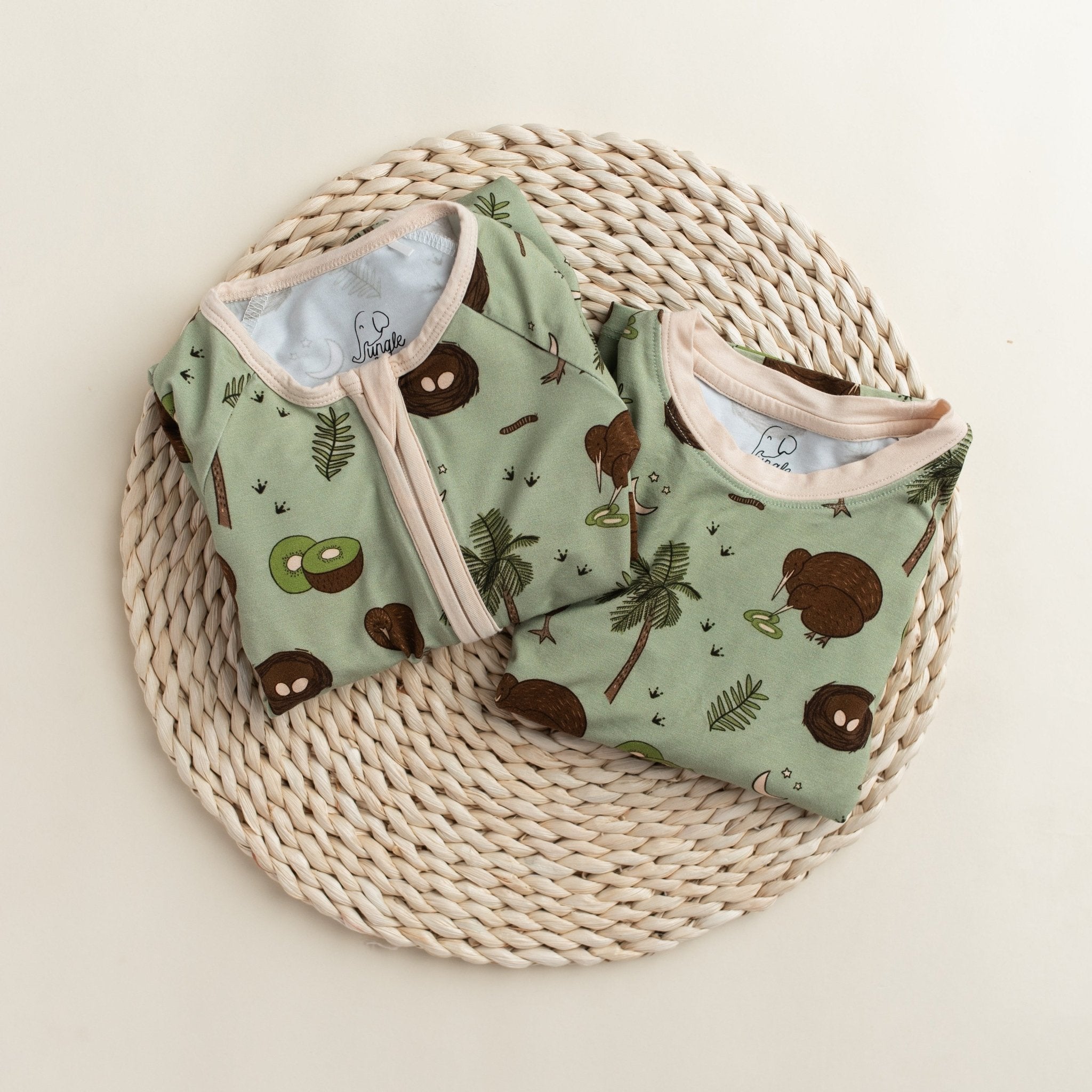 Kiwi Bird Baby Zip Pajamas