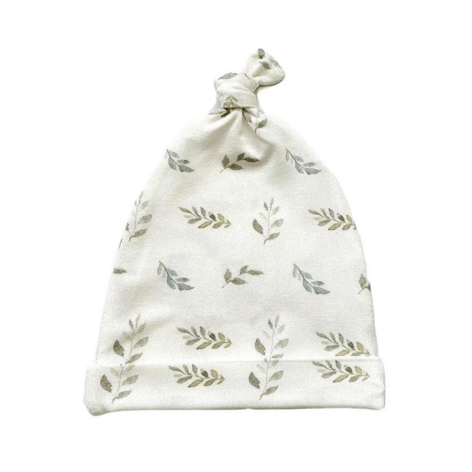 Soft Knot Hat Newborn Baby - Green Leaves