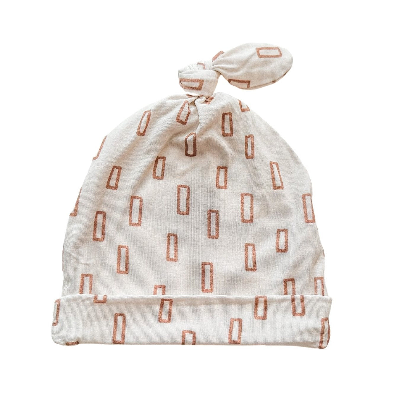 Neutral Rectangle Bamboo Knot Hat | Newborn Baby Hat