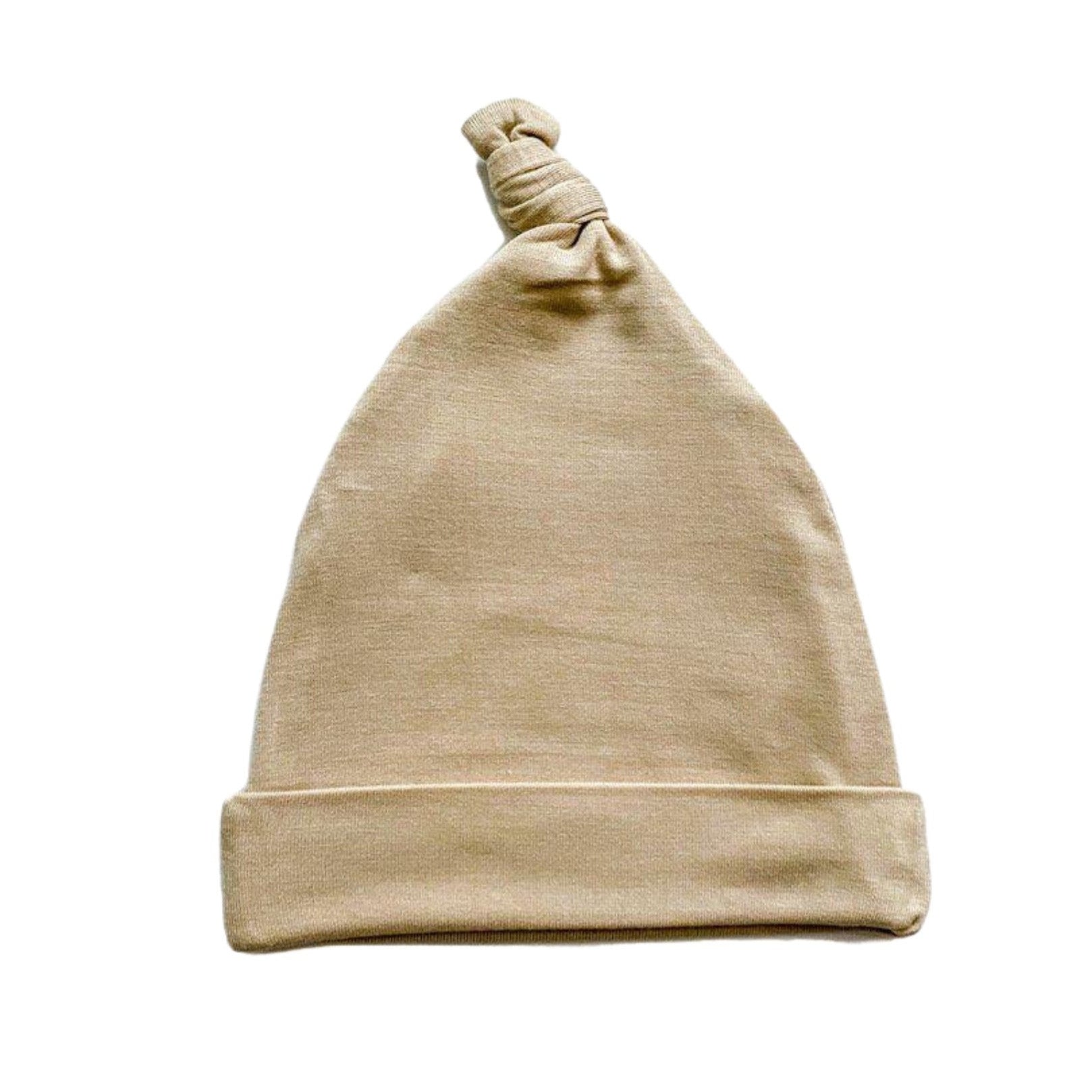 Newborn Baby Knot Hat - Tan