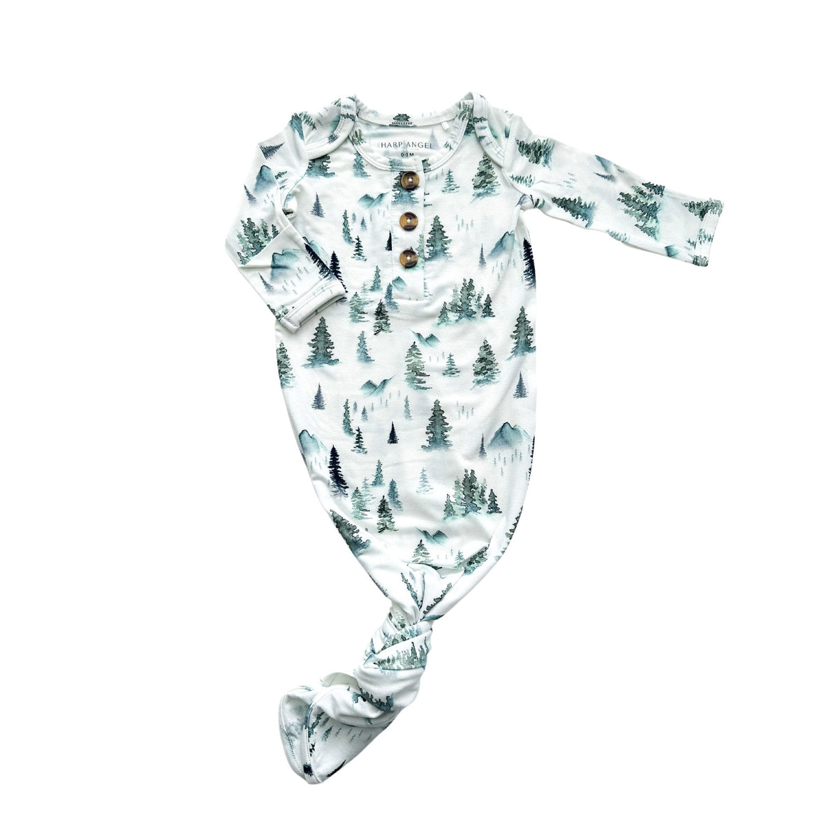 Green Forest Bamboo Knotted Baby Gown