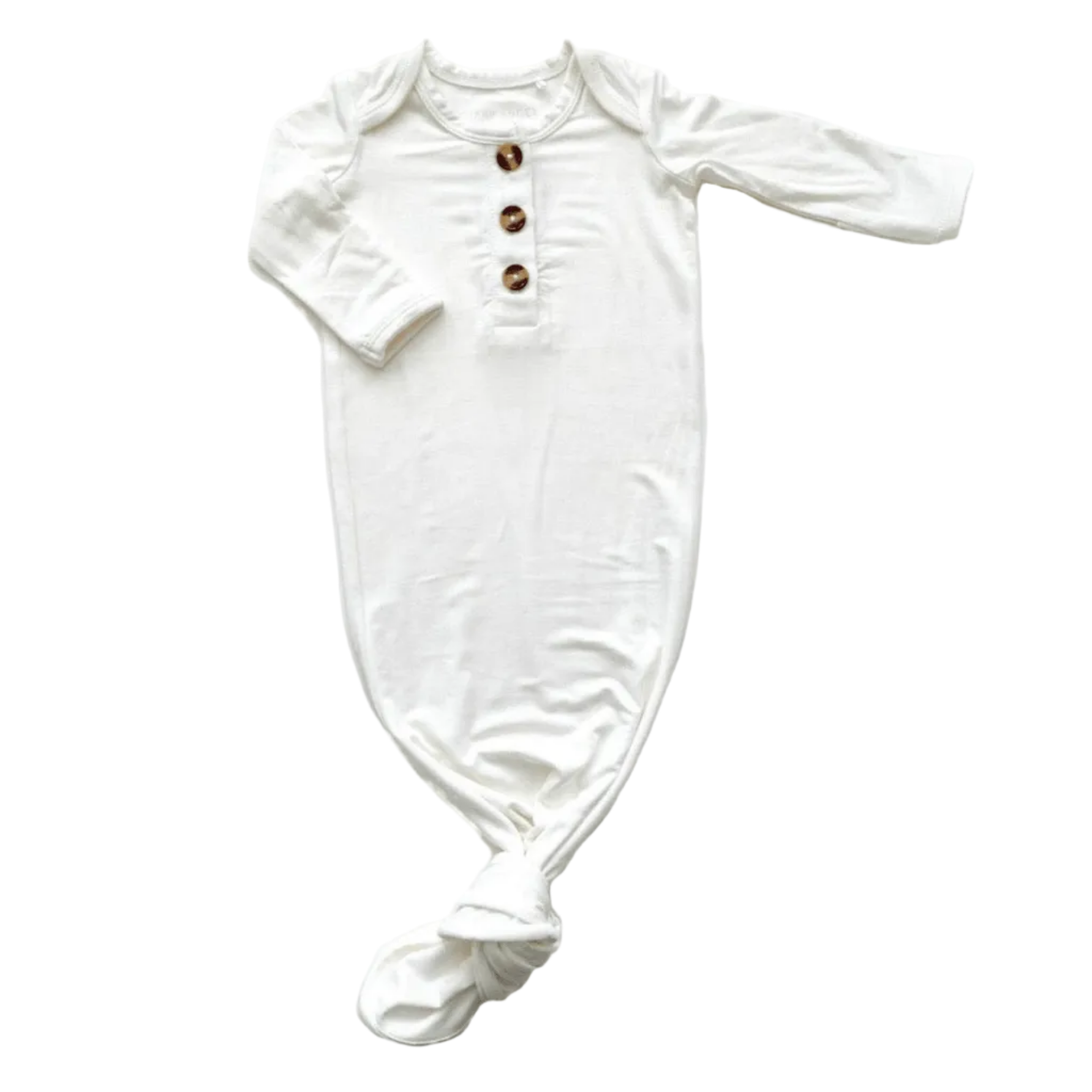 White Bamboo Knotted Baby Gown