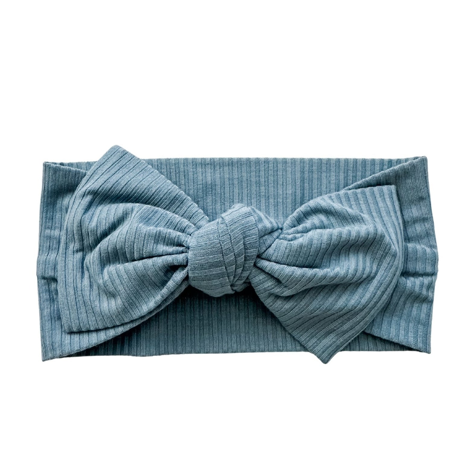 Knotted Headband - Arona Blue Ribbed