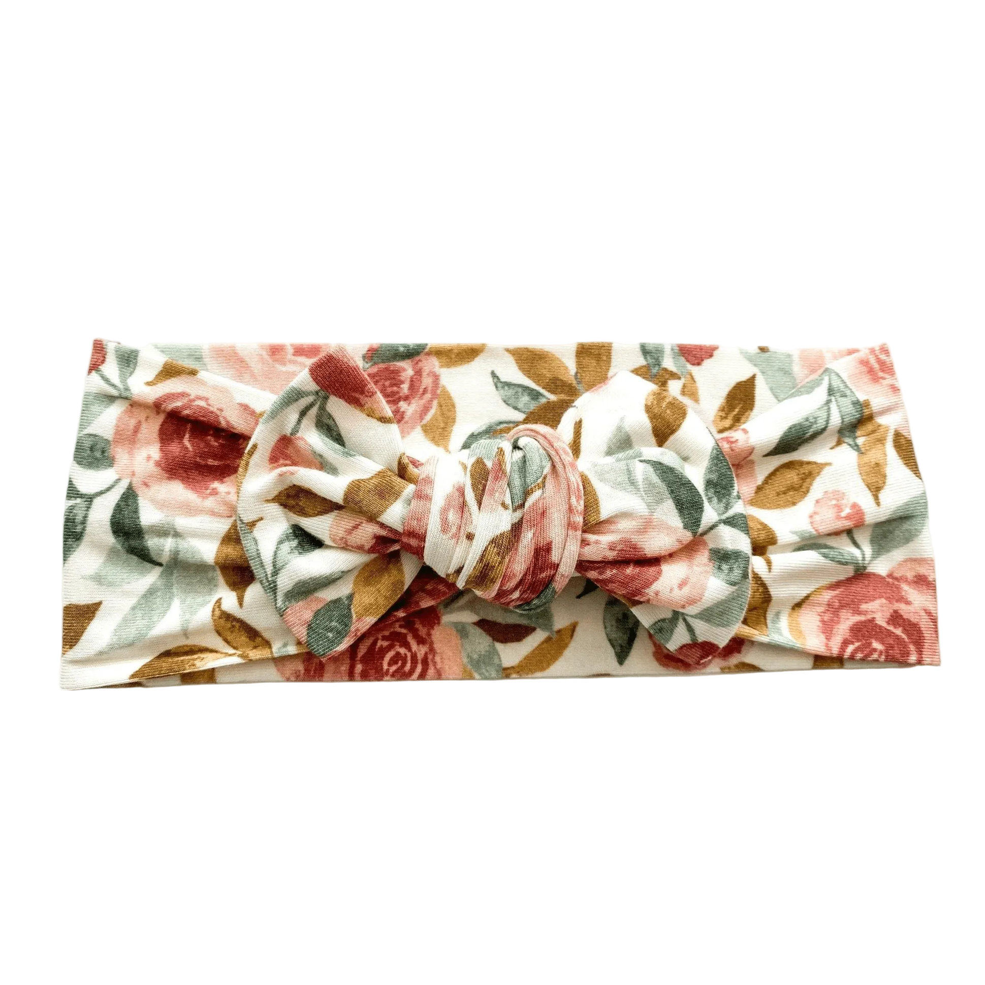 Dusty Pink Floral Bamboo Baby Headband