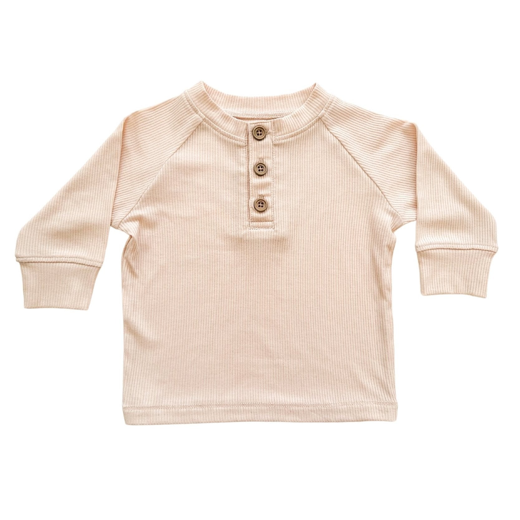 Bamboo Long Sleeve Shirt - Blush Ribbed