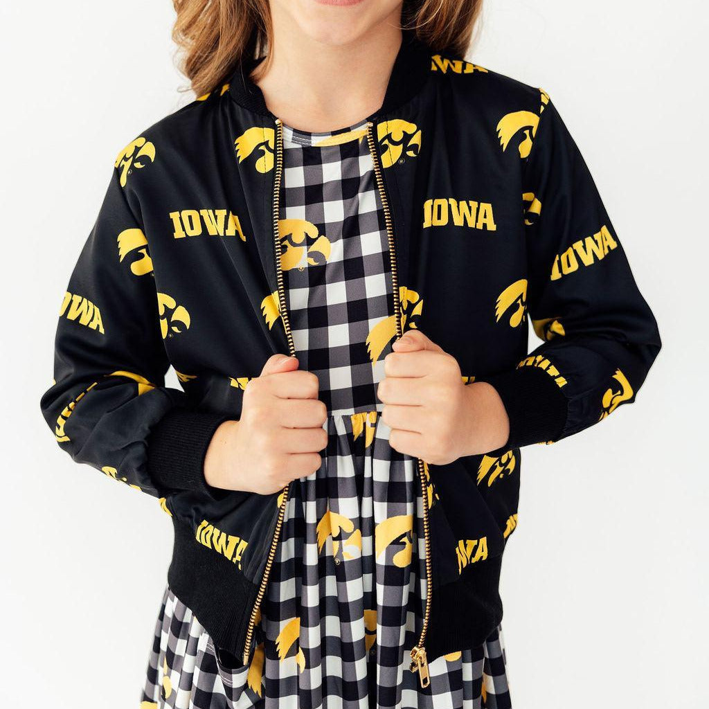 Iowa Black Tigerhawk Satin Jacket
