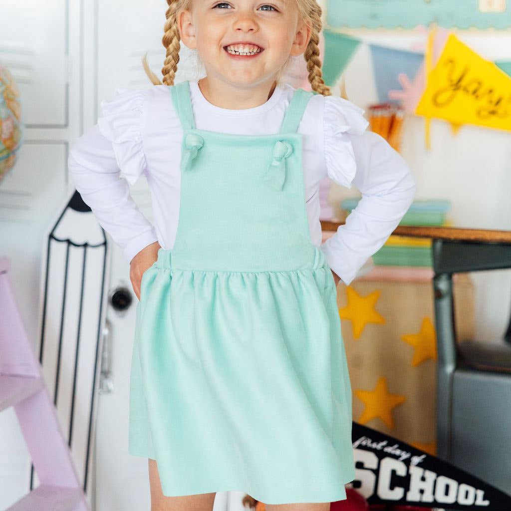 Mint Faux Suede Pinafore