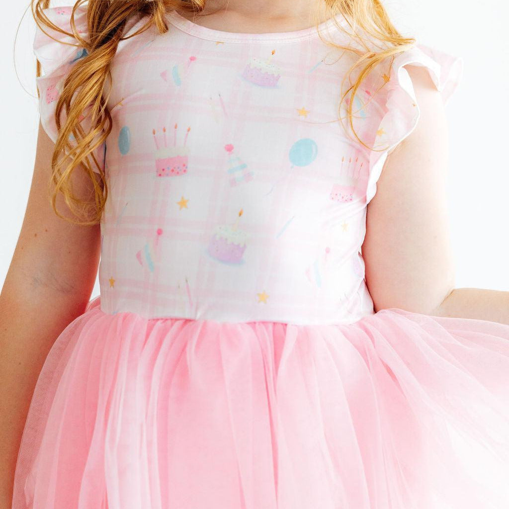 Birthday Magic Flutter Sleeve Tutu Dress