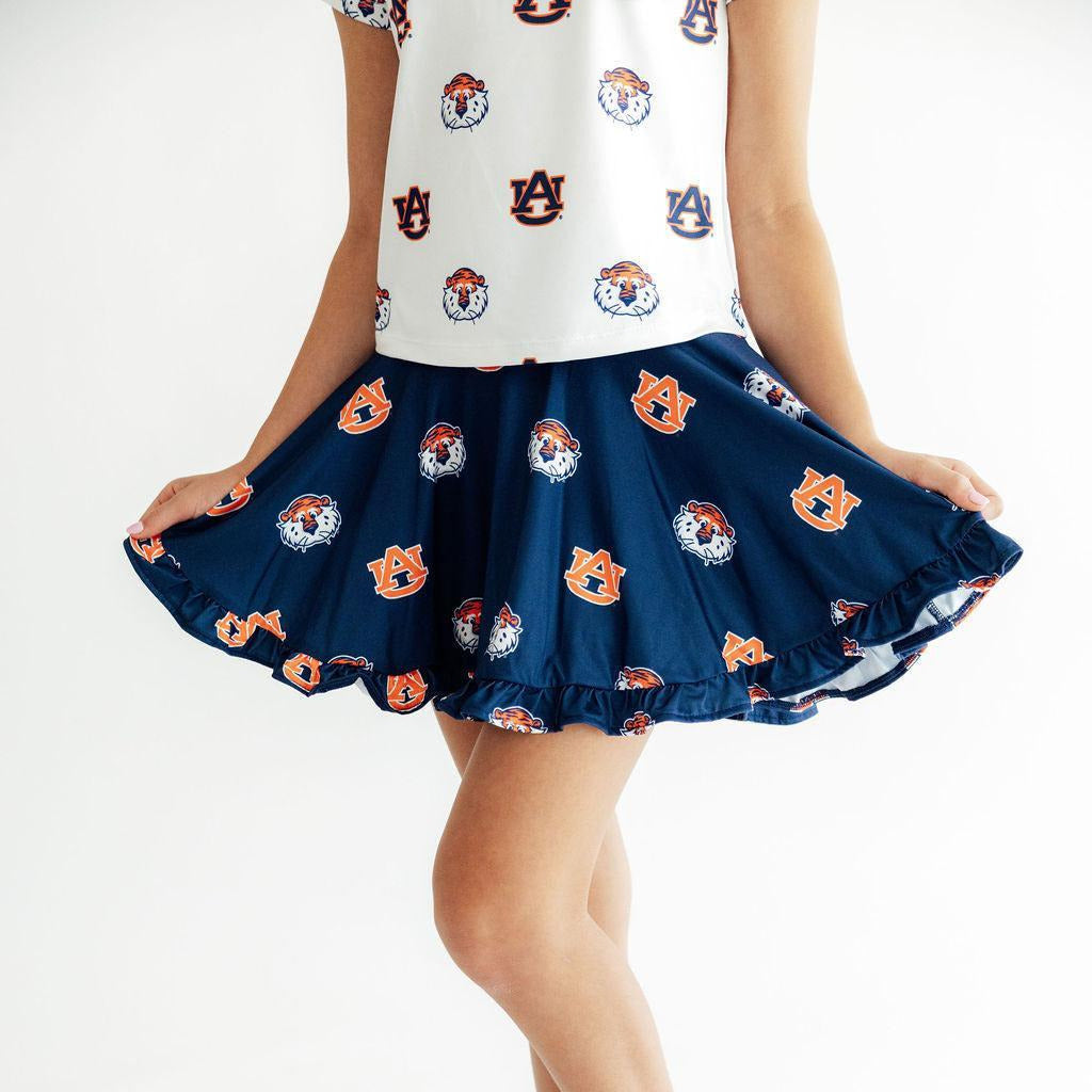 Auburn Blue Aubie Ruffle Twirl Skort
