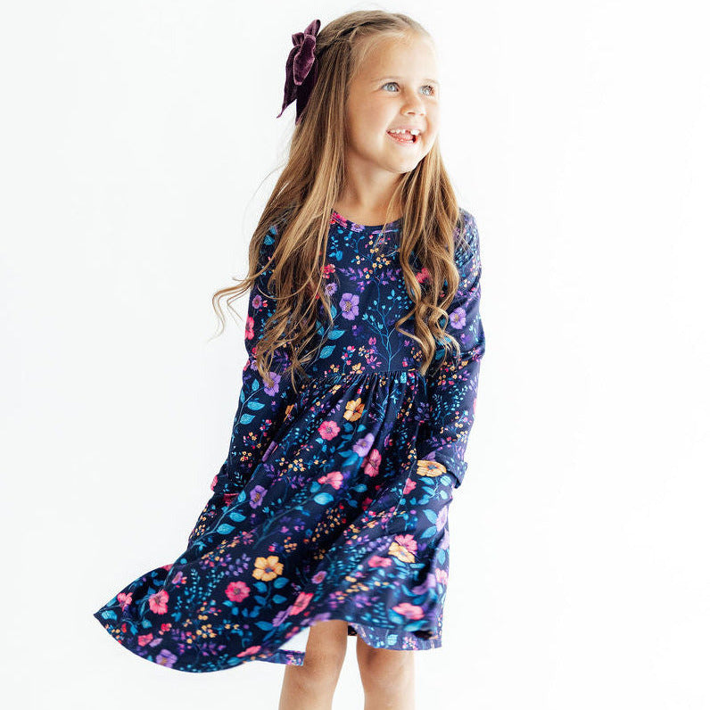Botanical Beauty L/S Pocket Twirl Dress