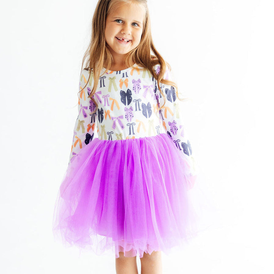 Tied with a Boo L/S Tutu Dress