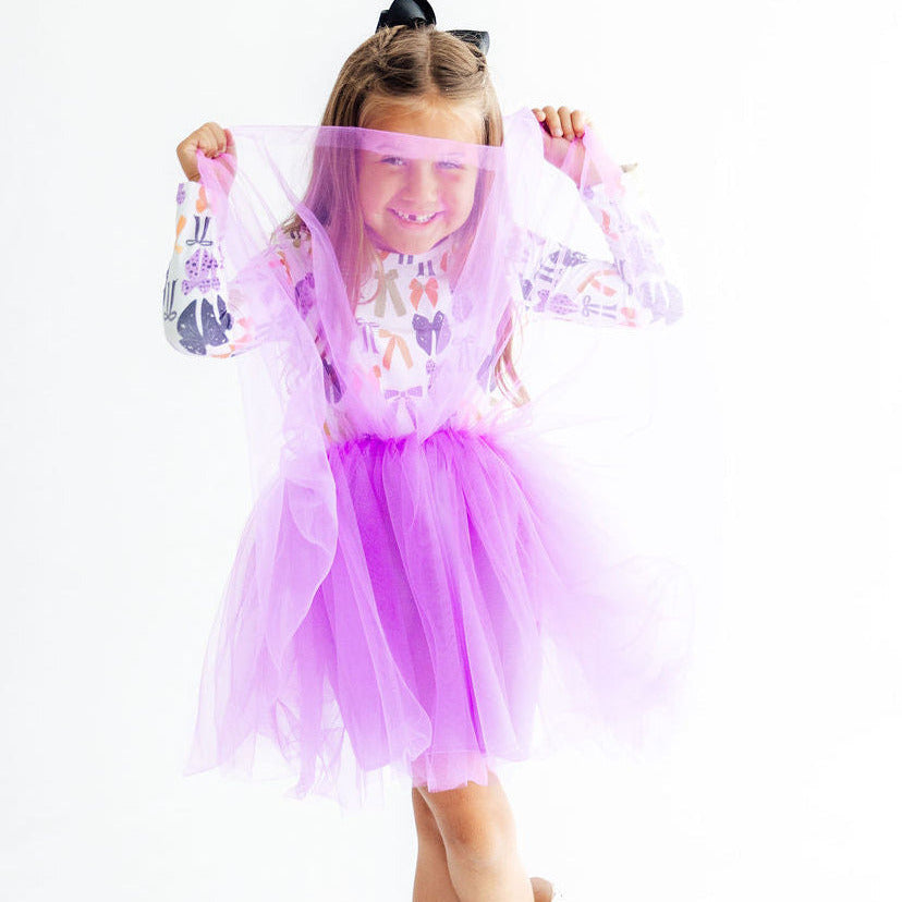 Tied with a Boo L/S Tutu Dress