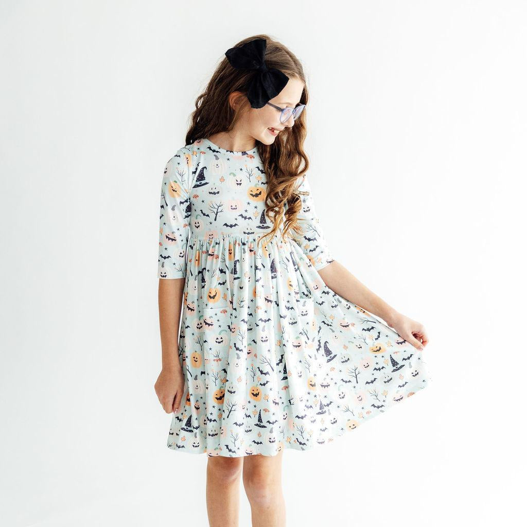 Ghouls Rule 3/4 Sleeve Pocket Twirl Dress