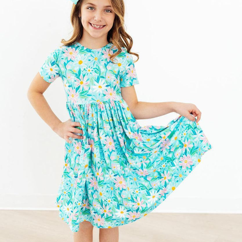 Preppy Daisies S/S Pocket Twirl Dress