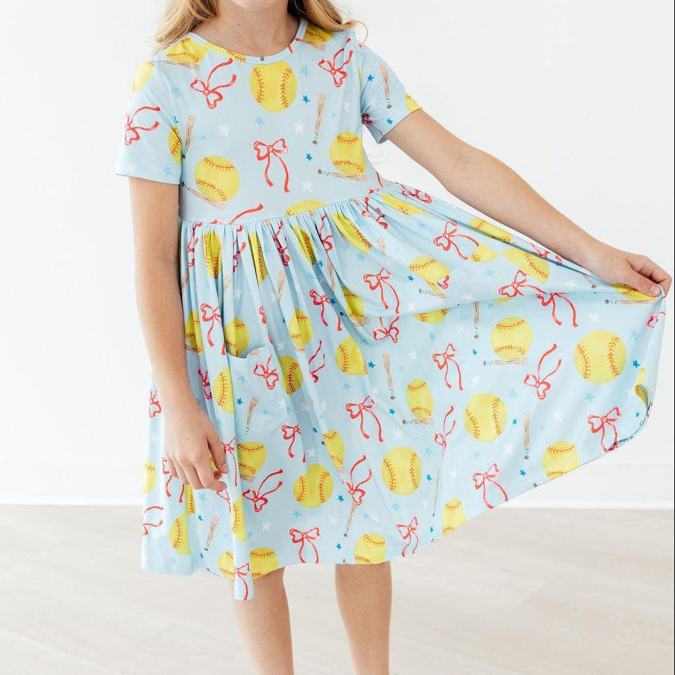 Softball Sweetie S/S Pocket Twirl Dress