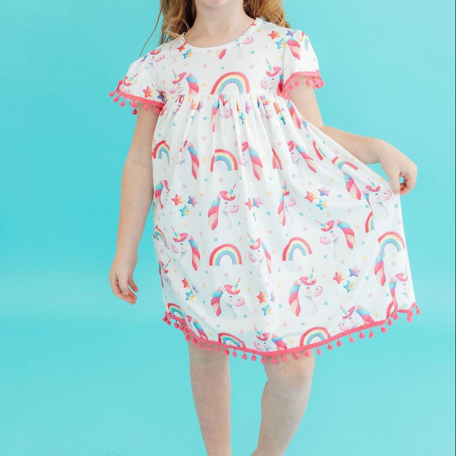 Unicorn Magic Pom Pom Dress