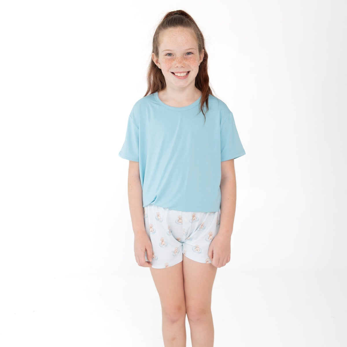 Puppy Pool Party Youth Girls Shorts Set