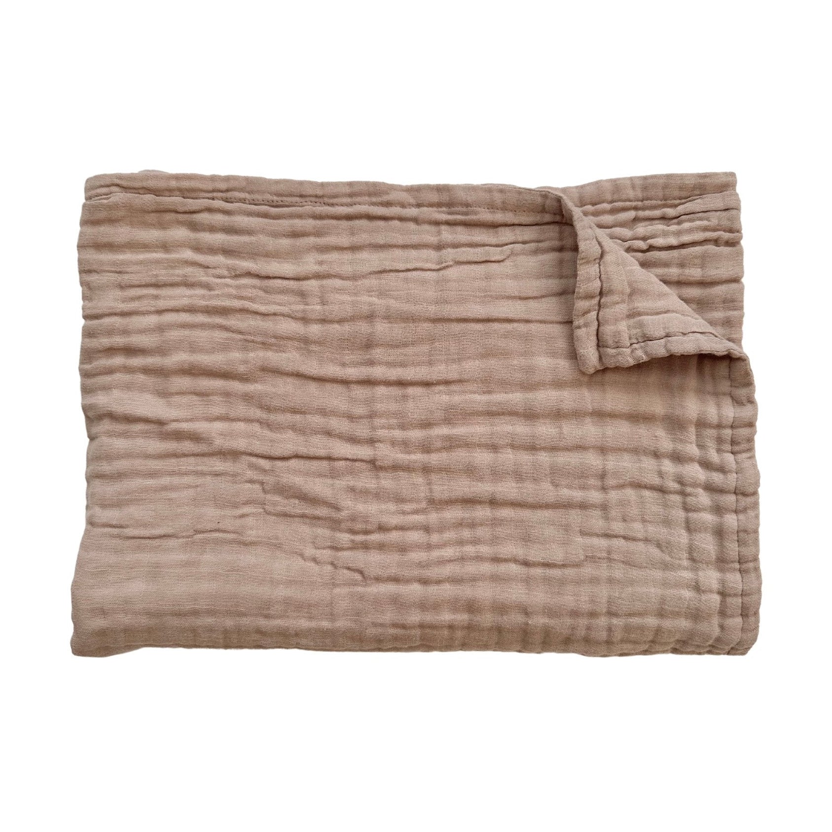 Taupe Organic Cotton Muslin Baby Blanket