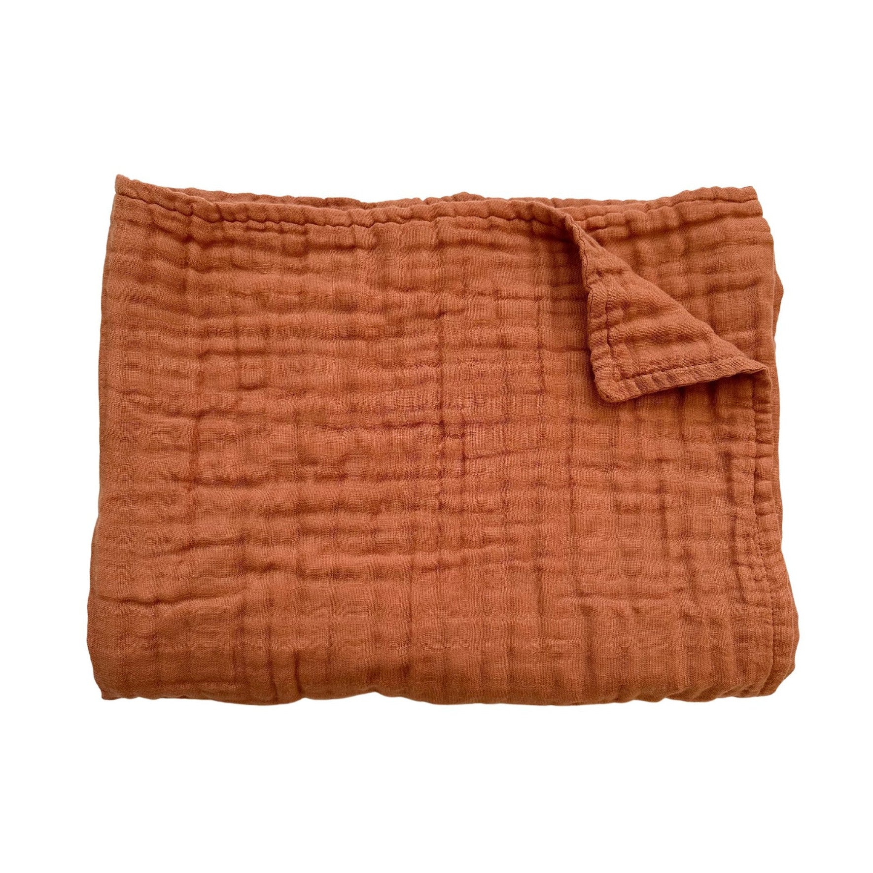 Copper Organic Cotton Muslin Baby Blanket