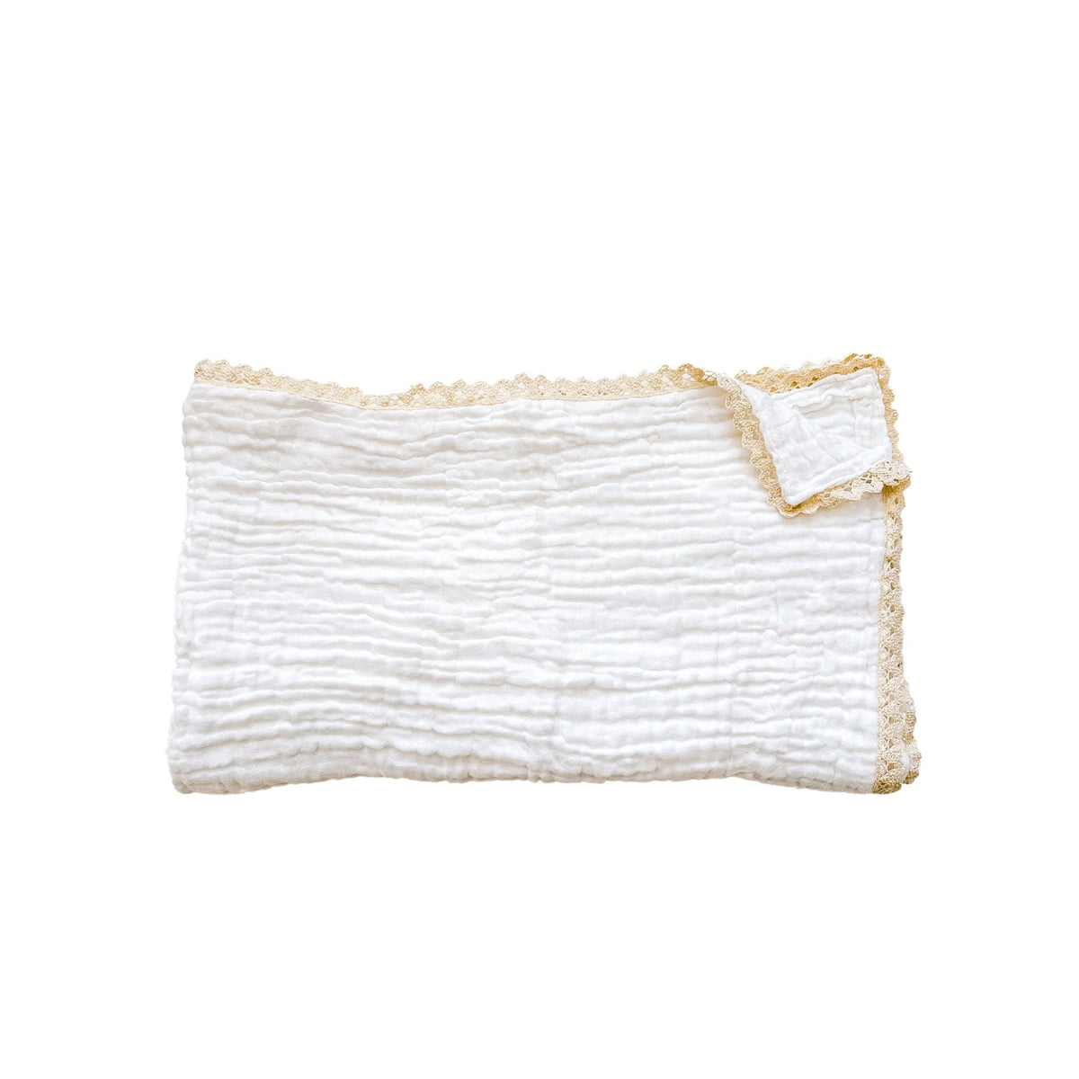 Cream Lace Muslin 6-Layer Blanket
