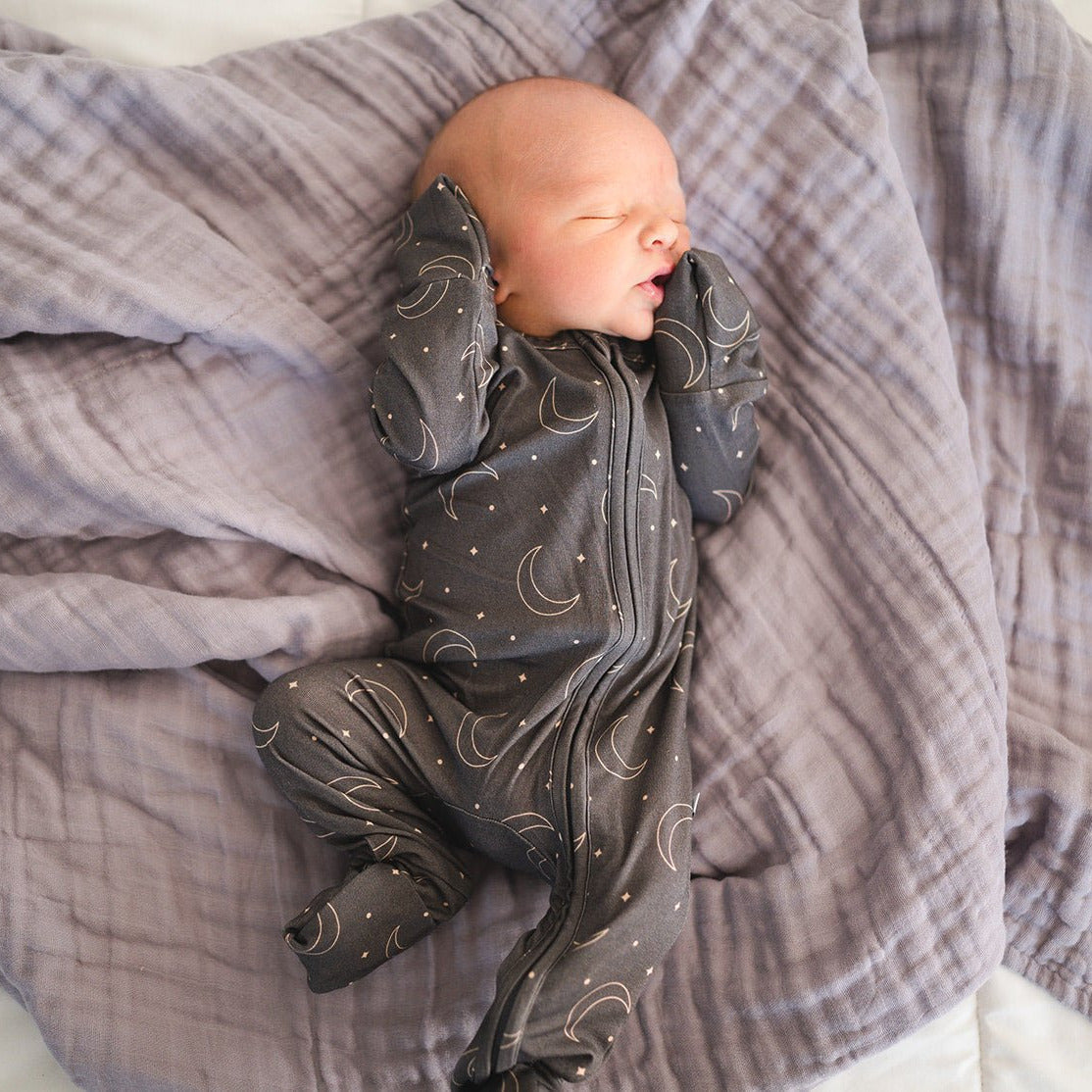 Lavender Gray Muslin 6-Layer Blanket