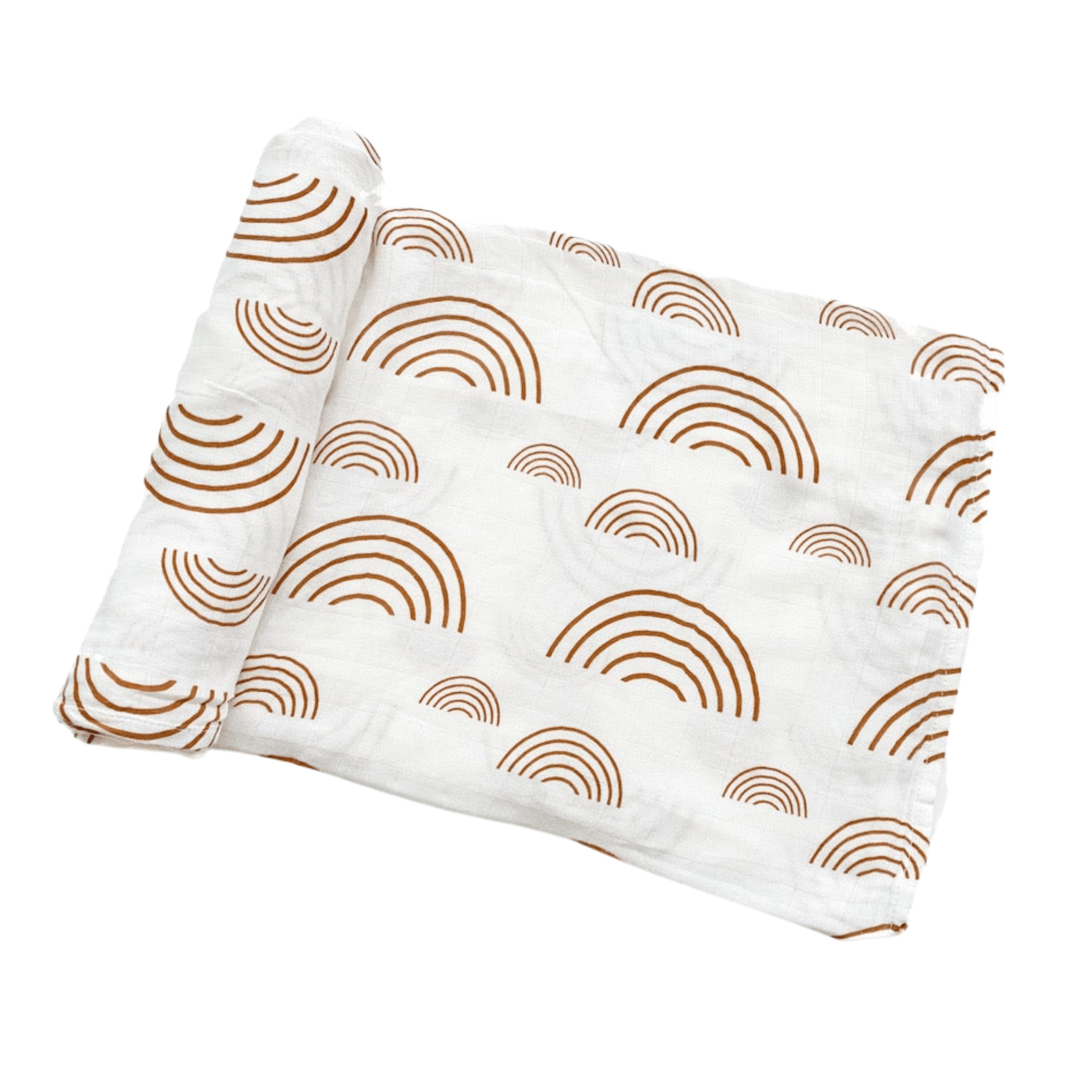 Caramel Rainbow Muslin Swaddle Blanket