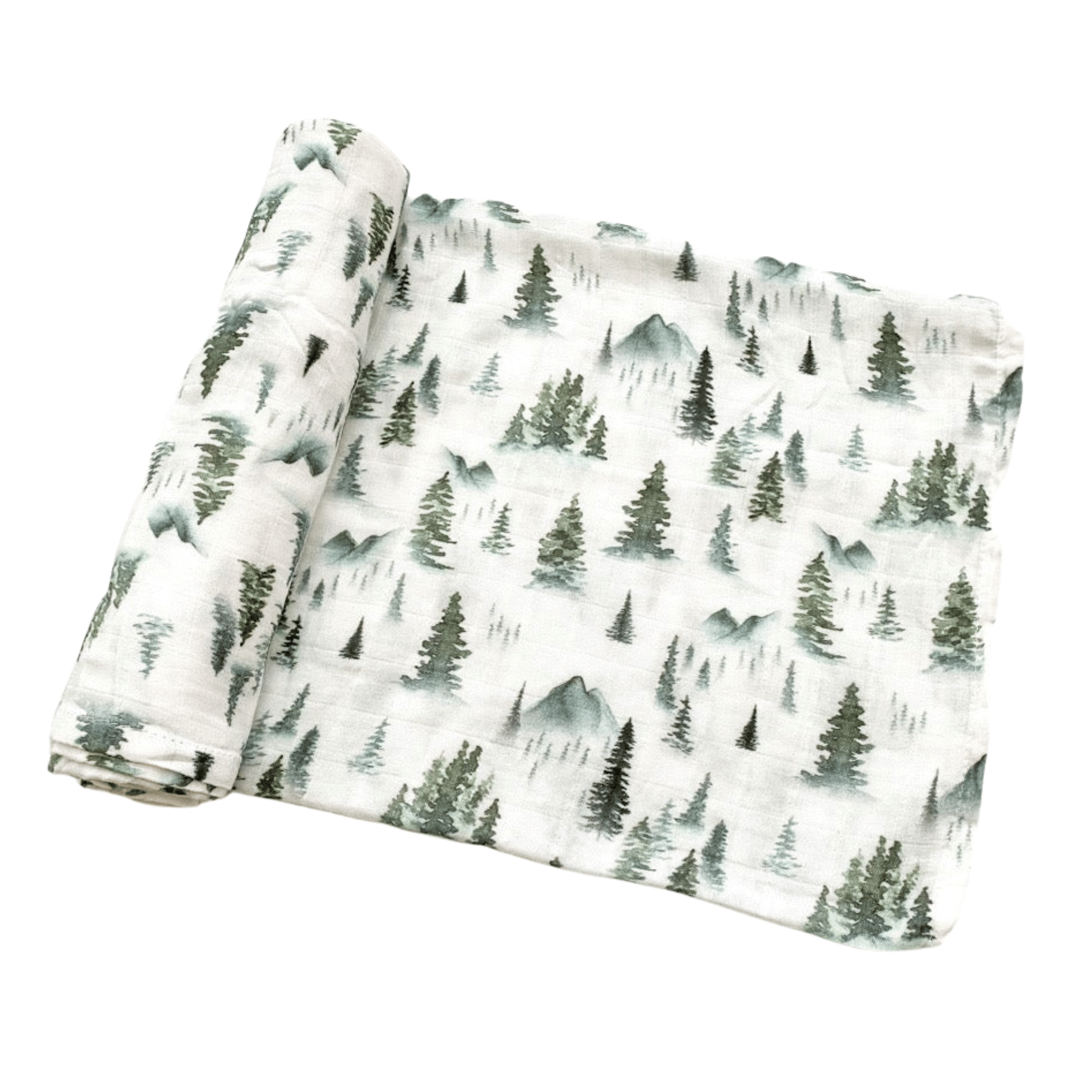 Green Forest Muslin Swaddle Blanket