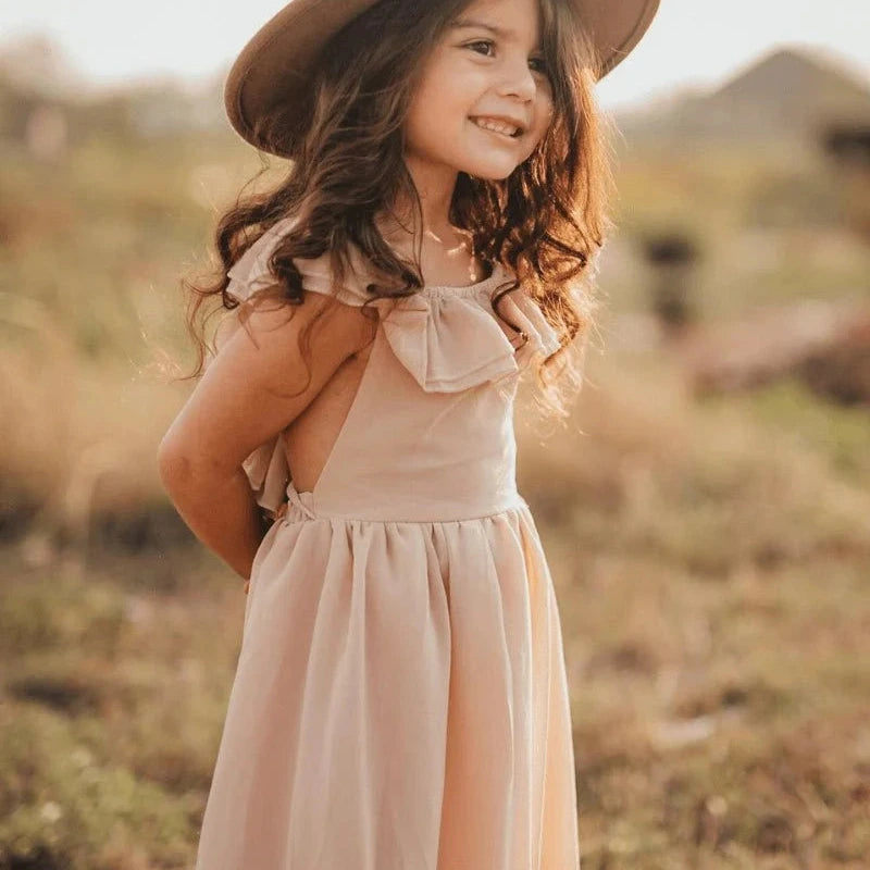 Nellie Ruffle Maxi Dress - Champagne