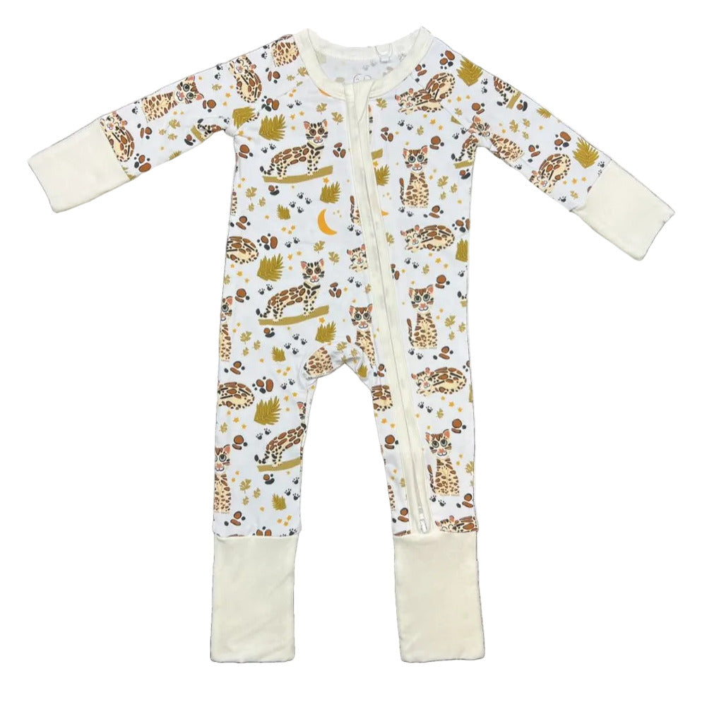 Ocelot Baby Zip Pajamas