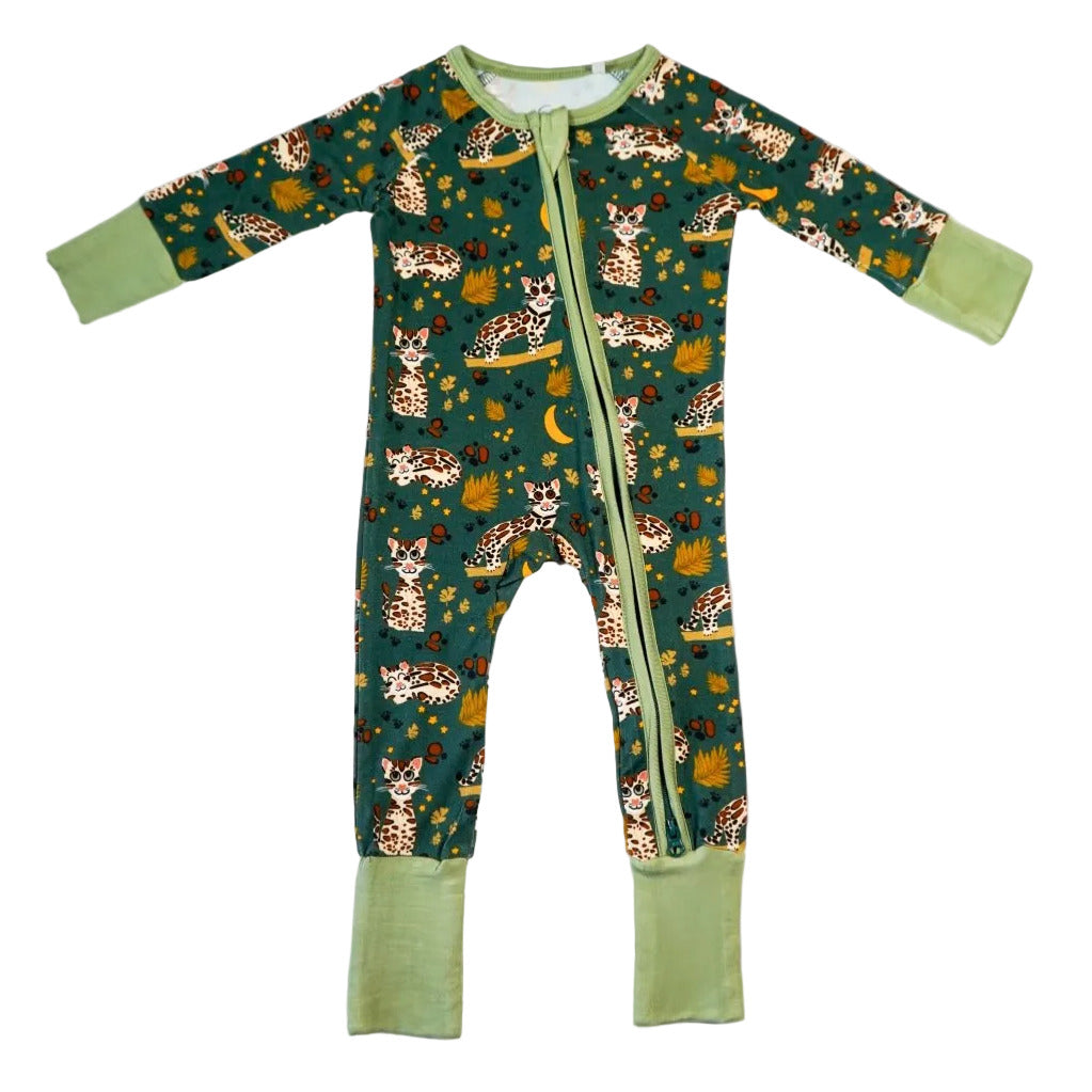 Ocelot Baby Zip Pajamas