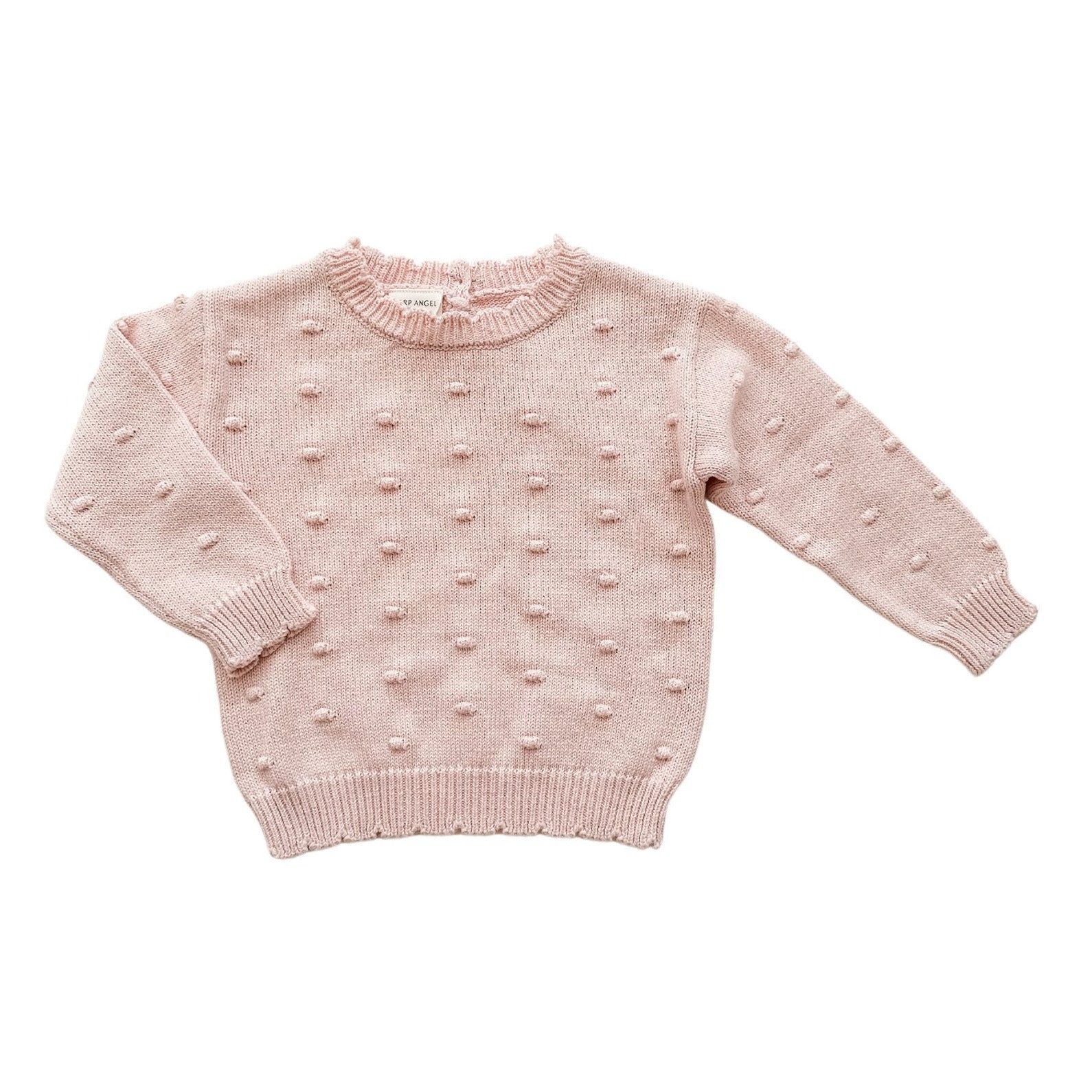 Organic Knit Sweater - Pink Pom
