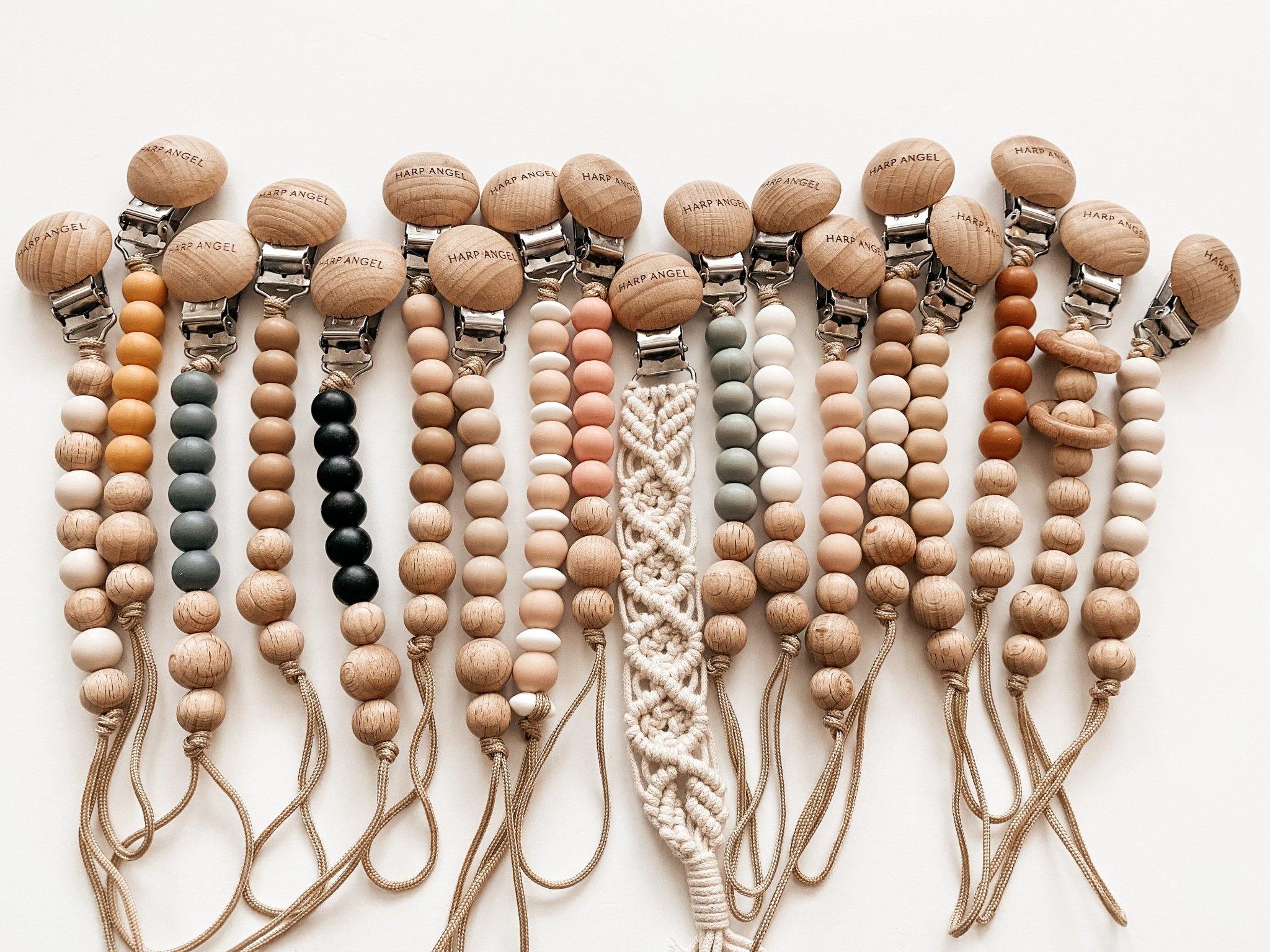 Blush Macrame Pacifier Clip for Babies