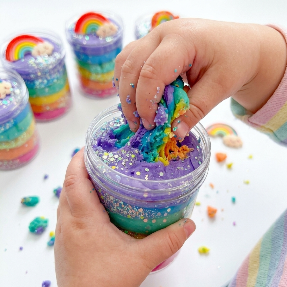 Rainbow Play Dough Jar