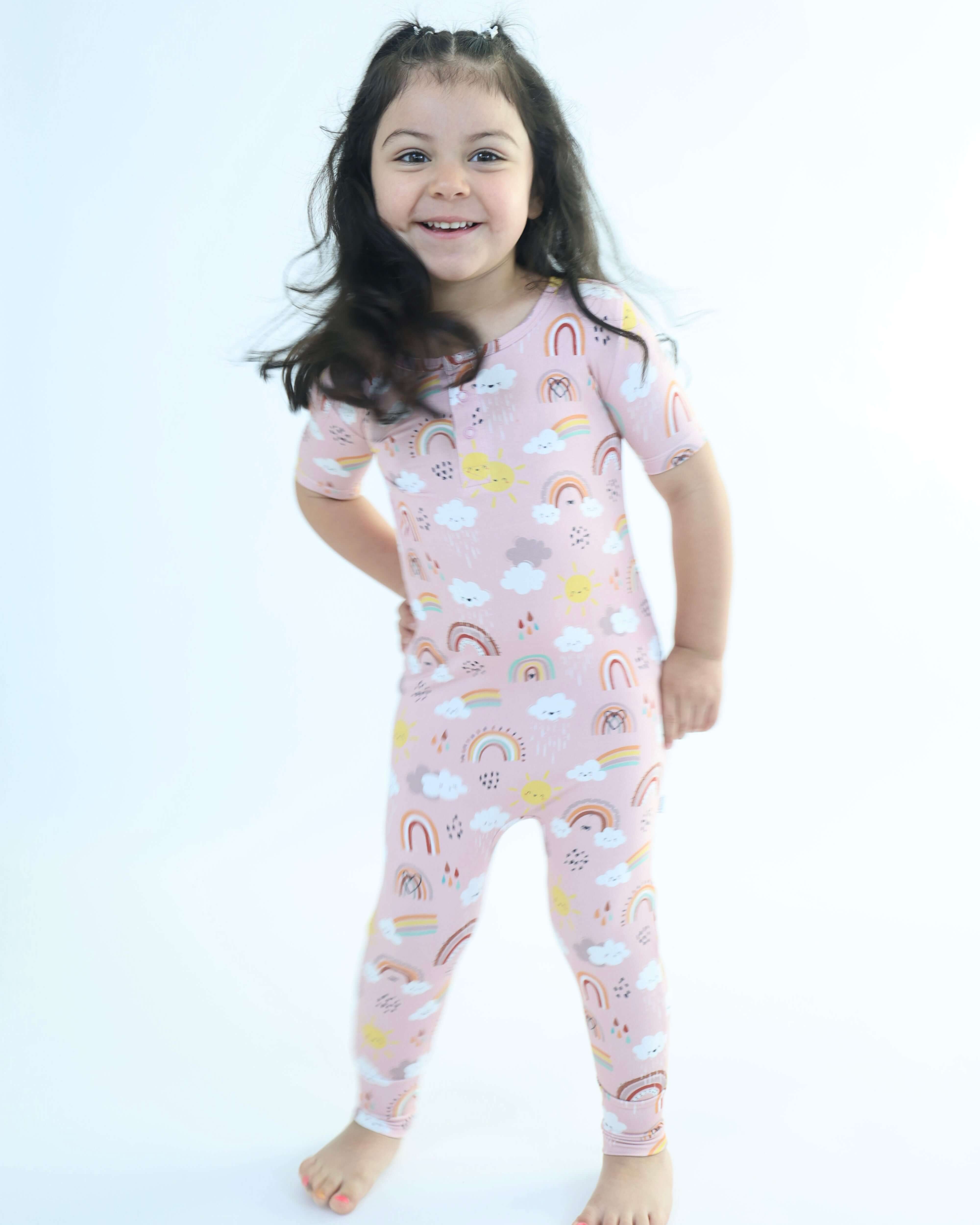 Bamboo Pull Up Romper - Rainnbow