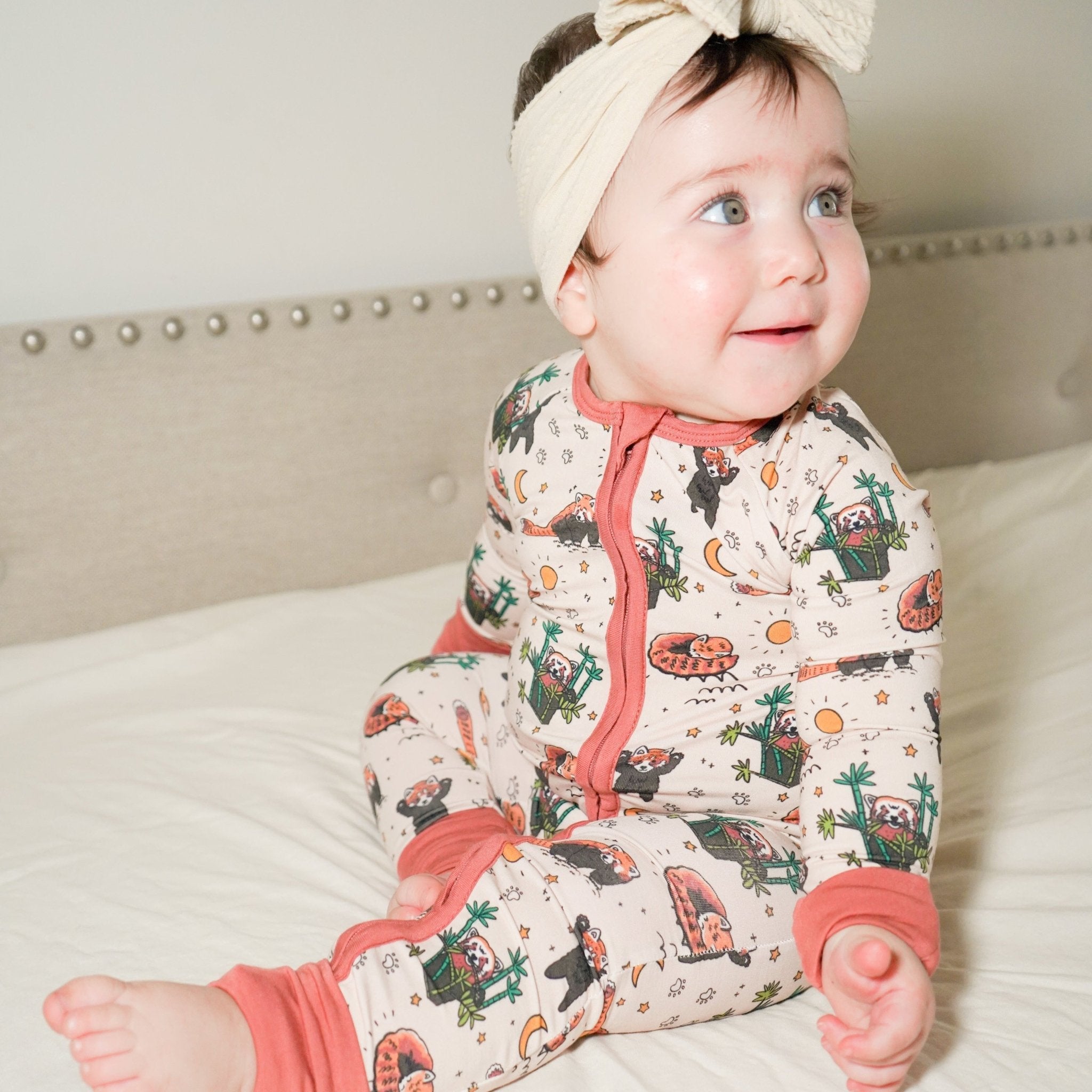 Red Panda Baby Zip Pajamas