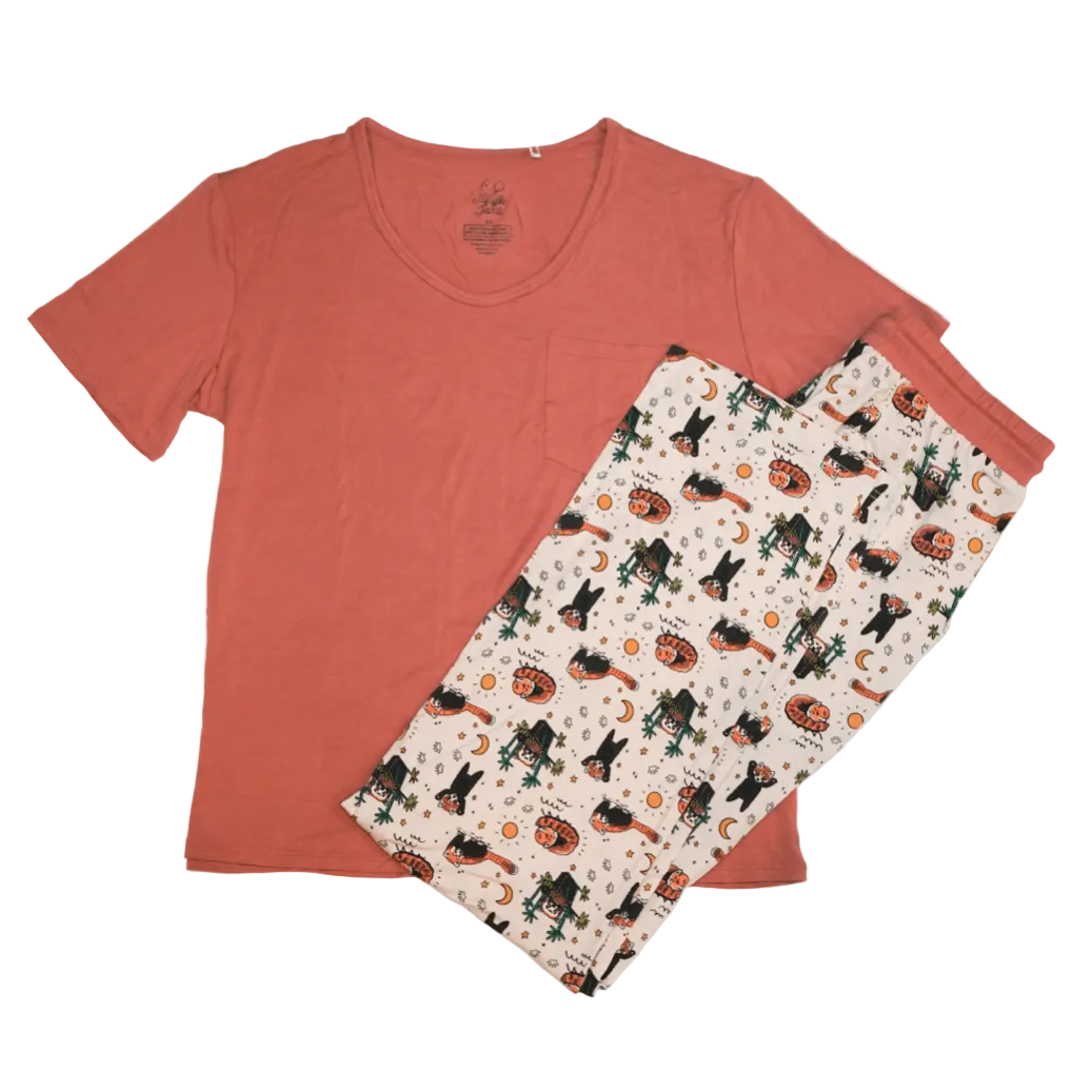 Red Panda Women's Two-Piece Pajama Set