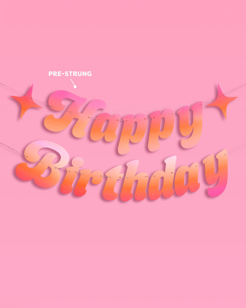 Happy Birthday Banner - pink + orange birthday banner