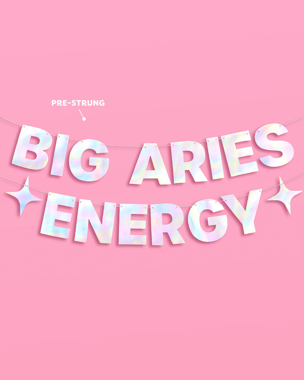 Big Aries Energy Banner - iridescent foil banner