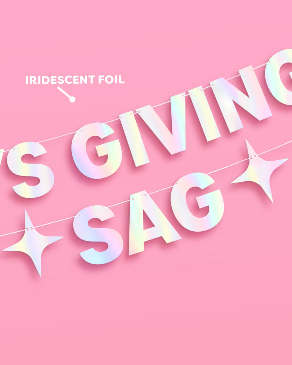 It's Giving Sag Banner - iridescent foil banner