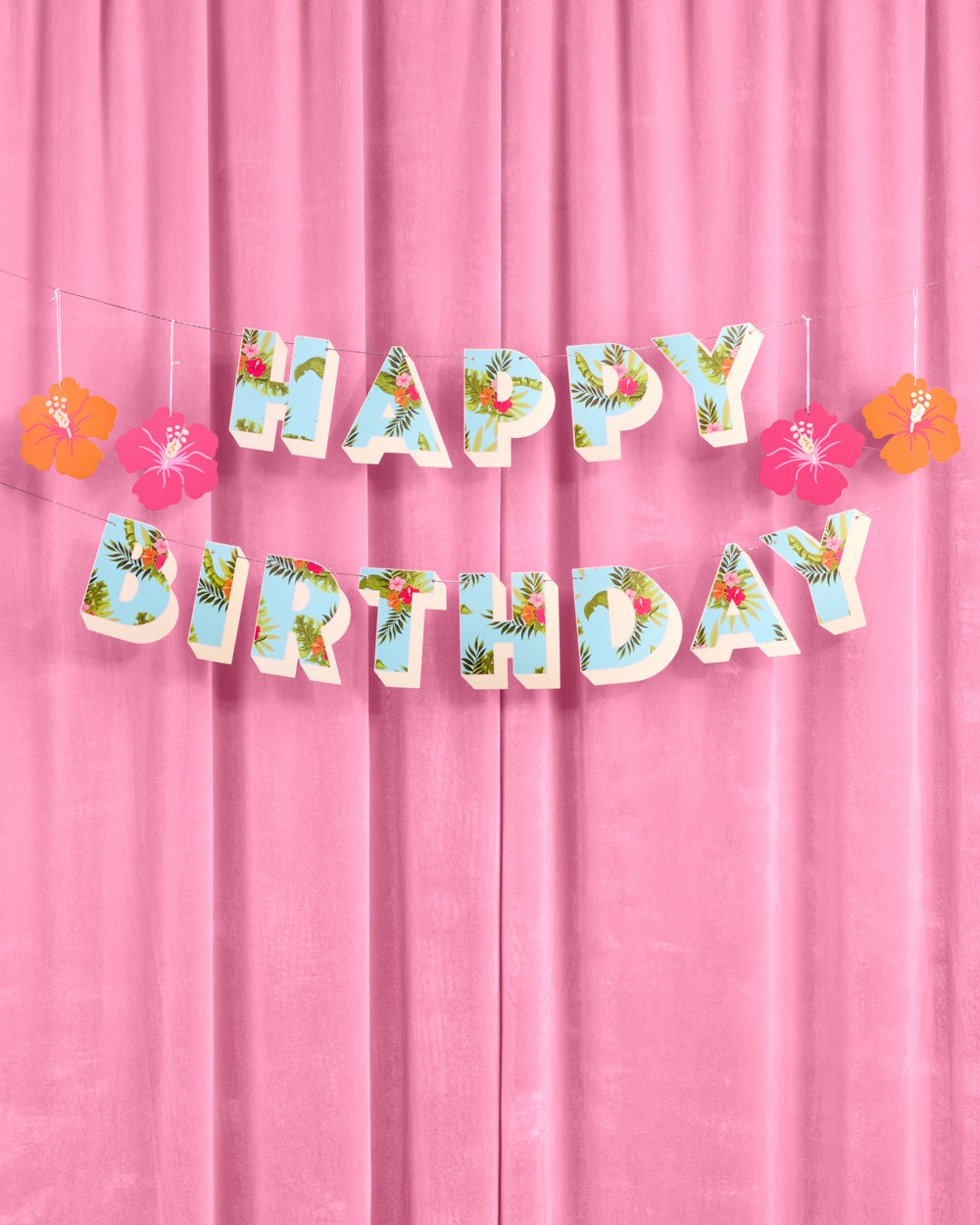 Tropical Birthday Banner - matte colorful banner