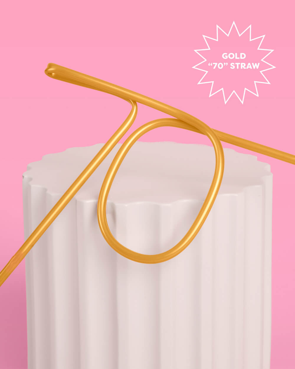 70 Shaped Straw - gold reusable straw