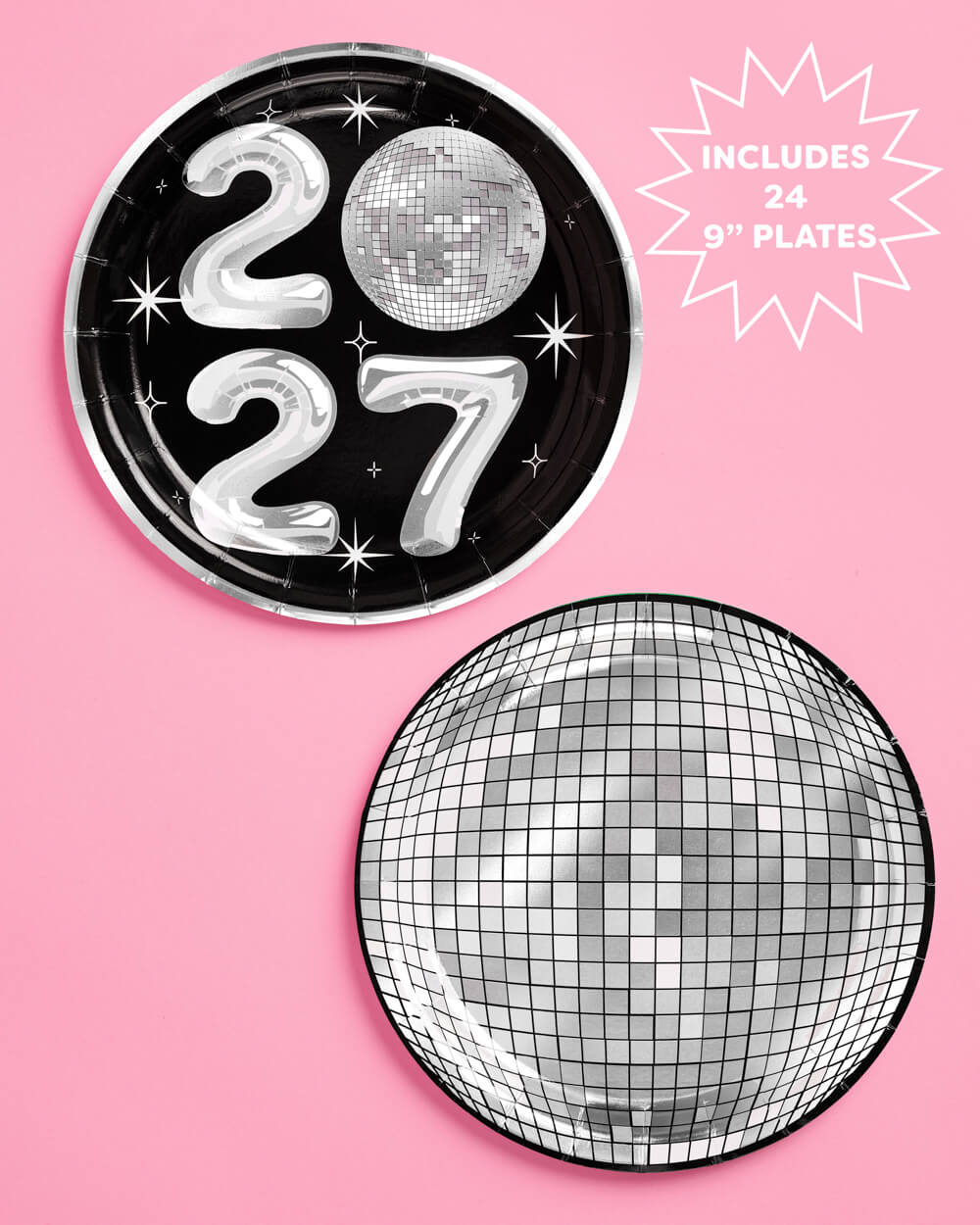 2027 NYE Disco Plates - 10 or 24 paper plates
