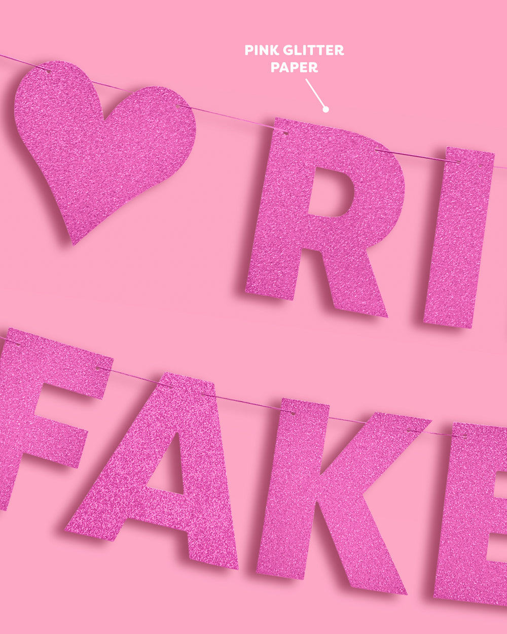RIP Fake ID Banner - pink glitter banner