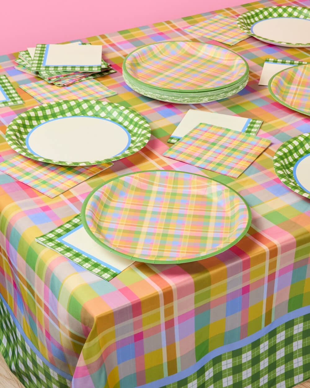 Summer Camp Trio - plates, napkins + tablecloth