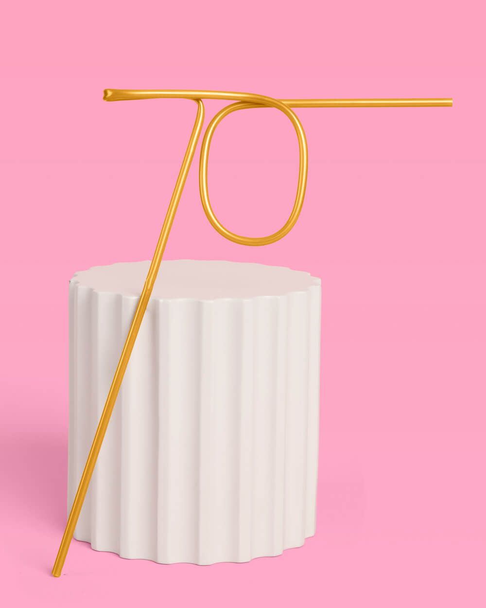 70 Shaped Straw - gold reusable straw