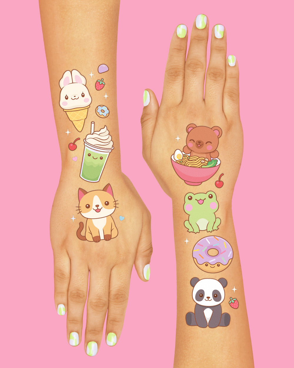 Kawaii Tats - 48 temporary tattoos