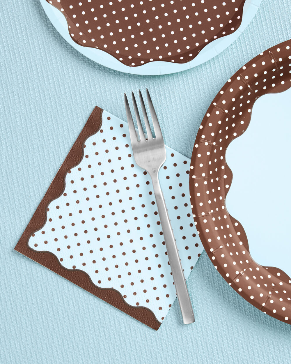 Brown + Blue Napkins - 24 paper napkins